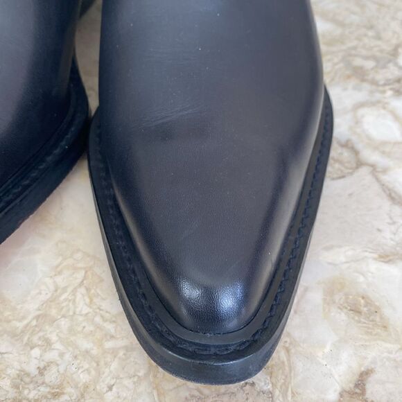 DKNY Black Leather Pointed Toe Cuban Heel Chelsea Boots Rare - Picture 9 of 14